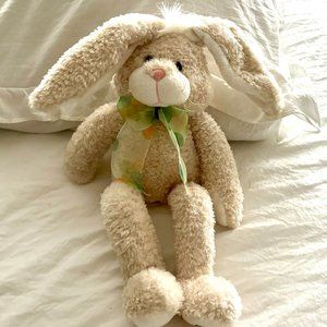 2006 Vintage Animal Adventure Bunny Rabbit Bean Plush 20" Carrot Paw Cream Color